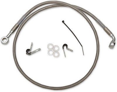 Drag Specialties Std Length Front Stainless Steel Brake Line Kit-Clear-660313