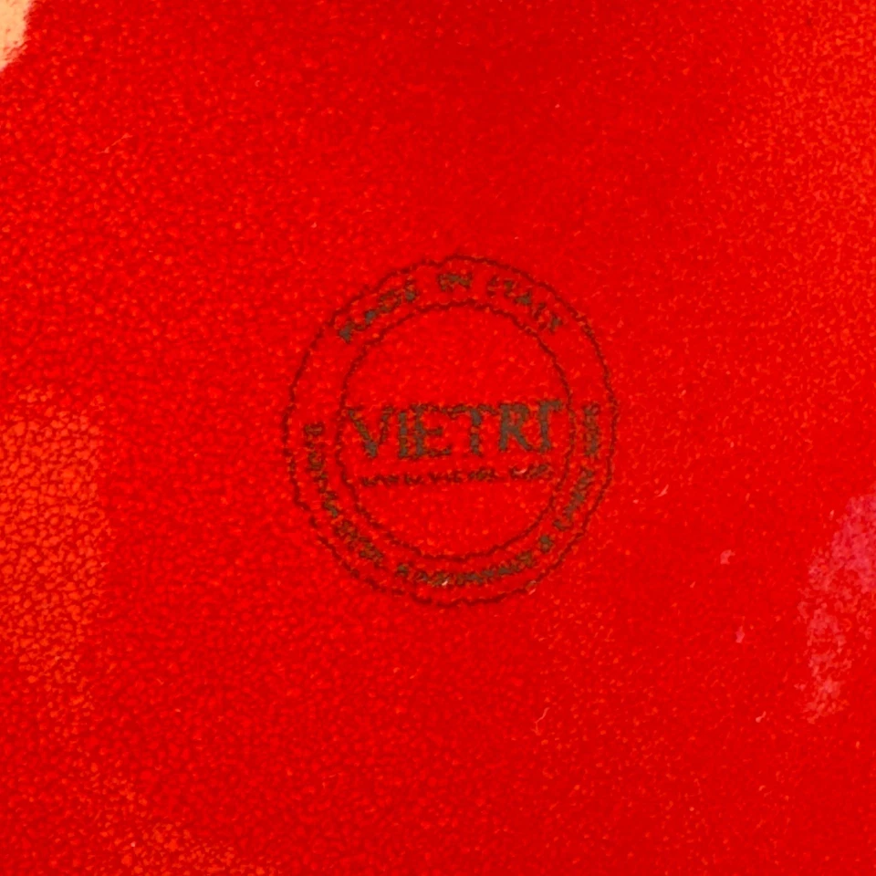 Juego de 5 platos de cena de cerámica italiana roja VIETRI Lastra hechos en Italia 10,75" Foto 4 de 4