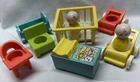 9 - Vintage Fisher Price Little People Nursery Pieces and Baby