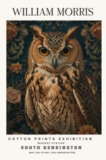 William Morris Owl Vintage Cotton Prints Exhibition Wall Art Poster Print