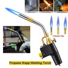Professional Propane Mapp Blow Torch Welding Soldering Gas Plumbing Kit 1/3TIPS