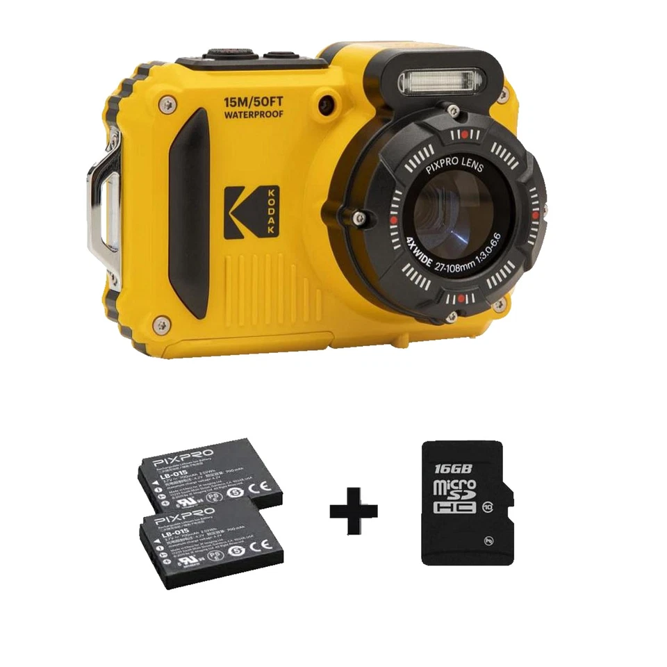 KODAK PixPro WPZ2 Unterwasser Digitalkamera Gelb, 4x opt. Zoom, LCD (230K Pixel)