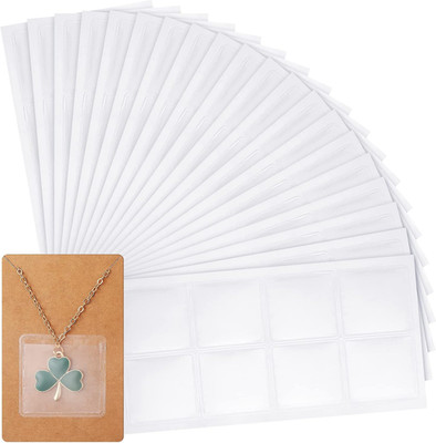 240 Pieces Necklace Chain Adhesive Pouch for Necklace Display Cards, Earring Pac