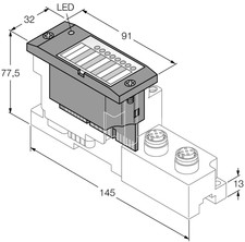 Turck BL67-2RFID-S Extension Module Identifier for I/O Communication Interface