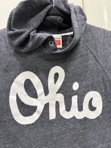 Homage Ohio Script Charcoal Gray Pullover Hoodie Made In USA - Picture 2 of 4