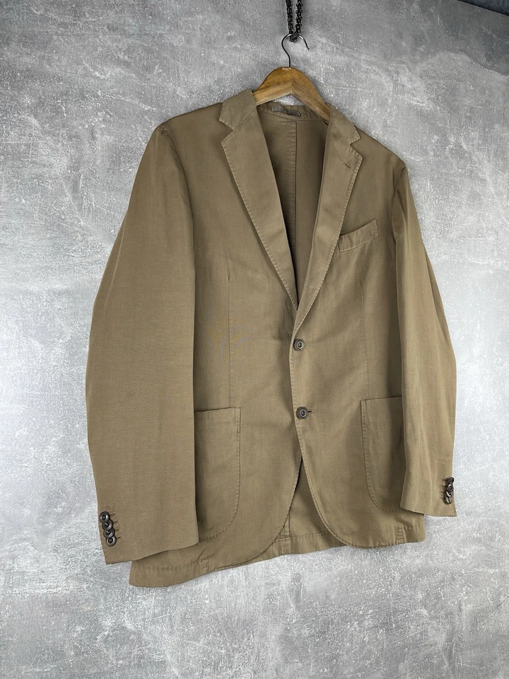 Boglioli Italian 3 Piece Suit Blazer Vest Pants Brown Cotton Linen Sz 48 - Image 4 of 4