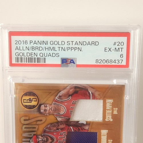 Pippen, Allen, Bird, Hamilton 2016/17 Gold Standard Golden Quads #20 *PSA EX-MT - Imagen 4 de 5
