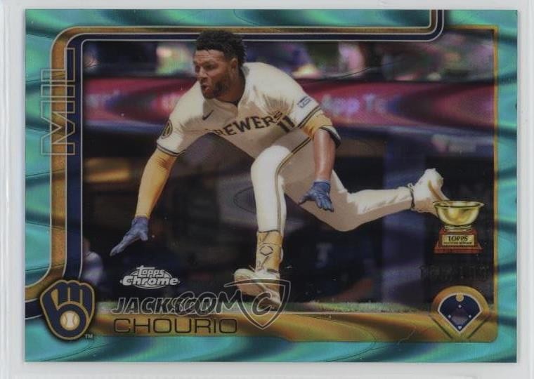 2025 Topps Chrome Aqua RayWave Refractor 188/199 Jackson Chourio #262