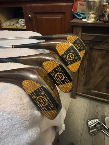 VINTAGE SET 1/3/4/5 WOODEN HEAD PGA STEEL SHAFTED True Temper Steel/RH - Picture 13 of 17