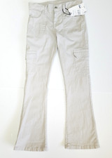 NWT Wallflower Girl Flare Leg Beige Tan Cargo Pocket Cotton Stretch Pant Size 12