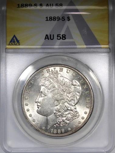 1889-S Morgan Dollar ANACS AU58 Circulated Key Date $1