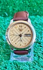 Orginal Seiko 5 Automatic || 21 Jewels || Gold Dial || Vintage Wrist Watch