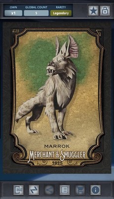 Marrok - Black 5cc Legendary - Star Wars Card Trader Merchant & Smuggler 25