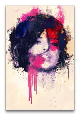 60x90cm Adriana Lima Porträt Abstrakt Kunst Topmodel Traumfrau Leinwandbild