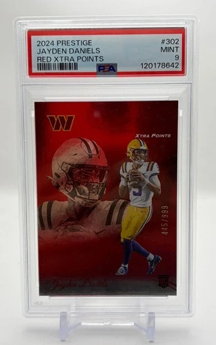 Jayden Daniels 2024 Panini Prestige SP Red /999 XTRA Points PSA 9!!!