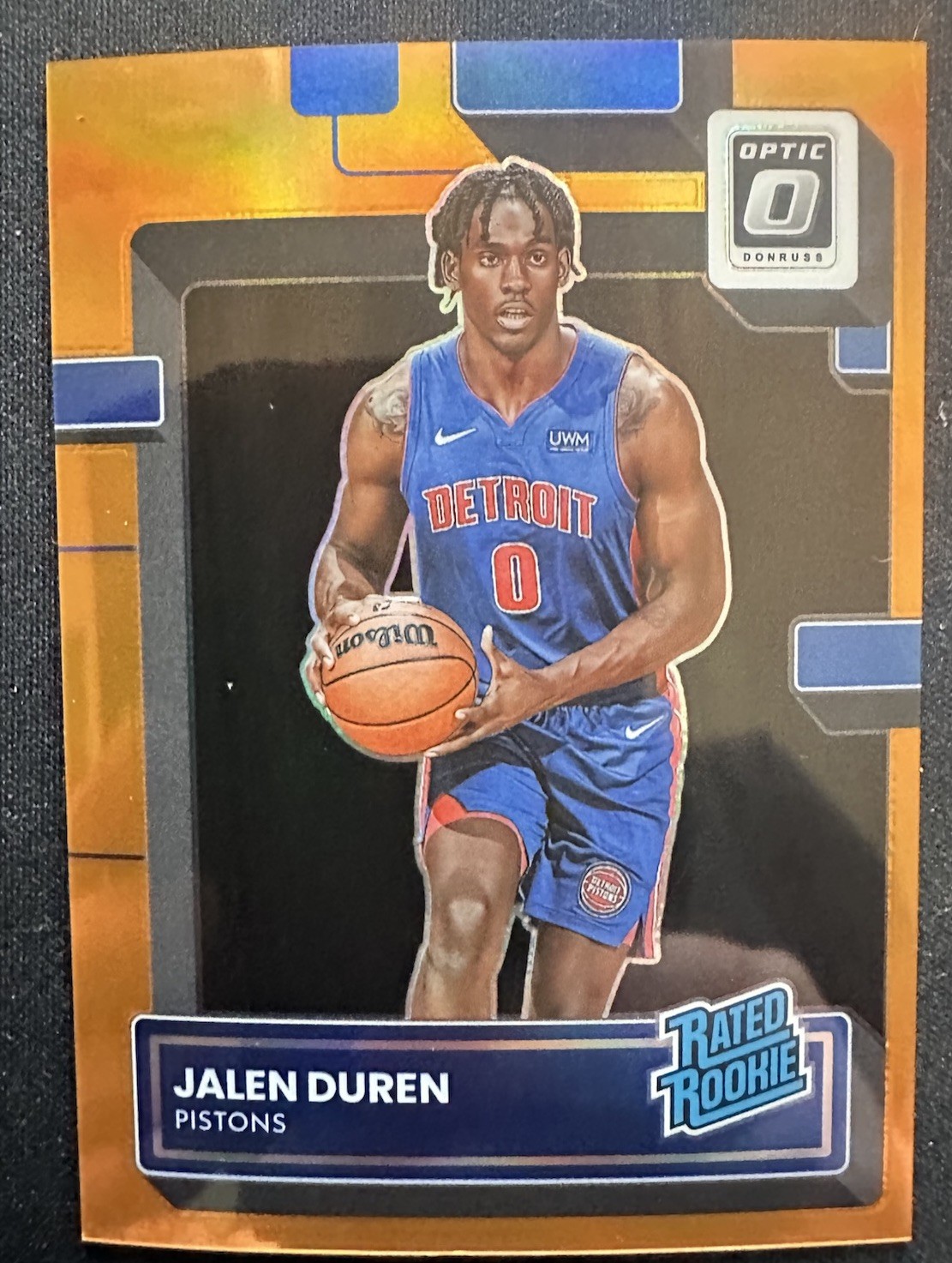 /199 Jalen Duren Orange Holo Rated Rookie Prizm 227 2022 Panini Donruss Optic RC