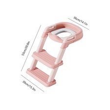 Potty Training Child Toilet Seat With Ladder, Portable Non-Slip for Home Pink 