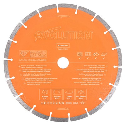 Evolution PD255SEG-CS Segmented Edge Premium Diamond Saw Blade, 10 Inch
