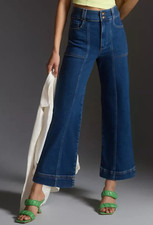 Pilcro Anthropologie The Skipper Wide Leg Cropped High Rise Jean No Size 28 x 24