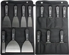 7pcs Carbon Steel Putty Knife Set Scraper Kit with Soft Grip & Storage Bag - NEW