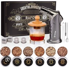 Rafow Cocktail Smoker Kit With Torch | Whiskey and Bourbon Smoker W/ Wood Chips
