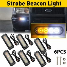 Emergency Beacon Hazard Warning Flash Light Strobe Amberwhite Car 4-led Truck