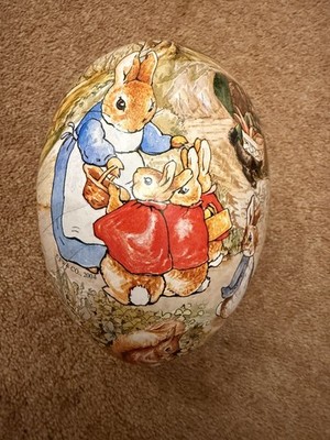 Vintage Peter Hase Pappmaché Osterei Deutsch Echt Erzgebirge