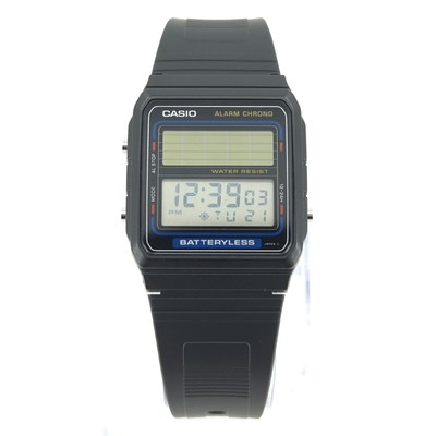 NOS CASIO FB-90W BATTERYLESS SOLAR WR VINTAGE DIGITAL WATCH JAPAN