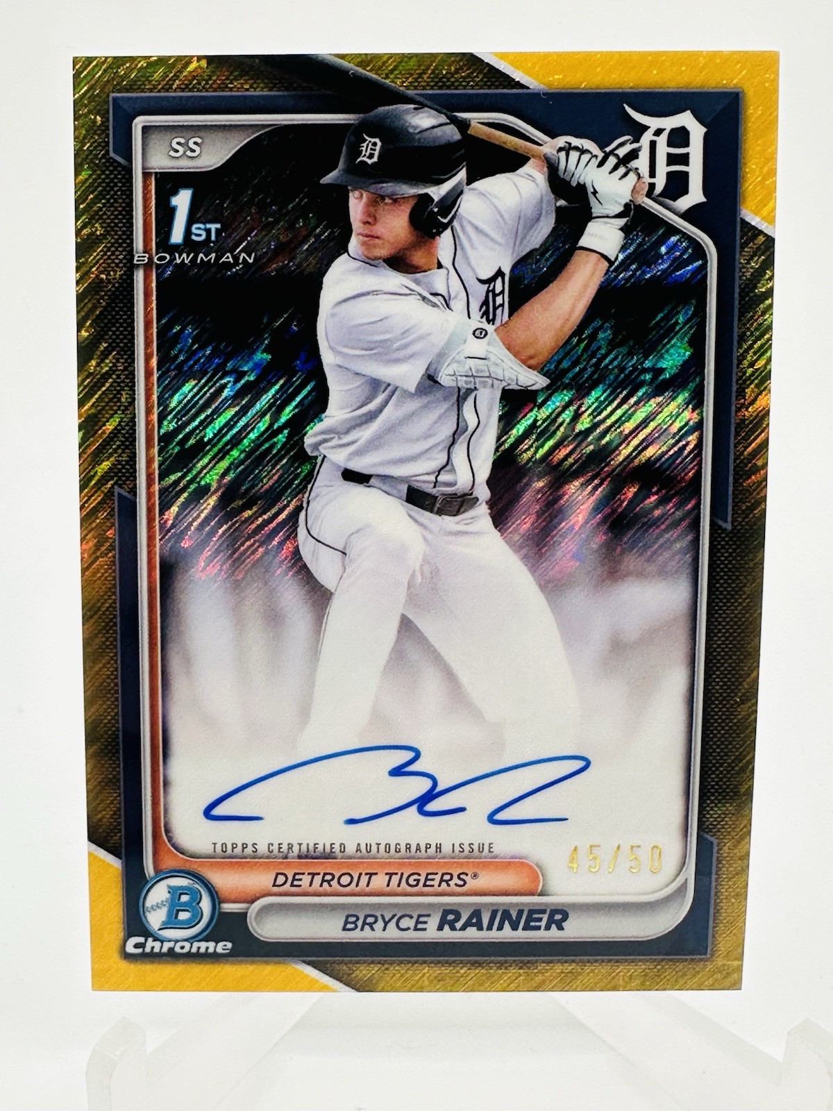 2024 Bowman Draft Bryce Rainer Chrome Auto Gold Wave Refractor 1st #/50