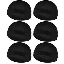 6Pcs Wave Cap for Men Silky Durags Elastic Band Wave Caps for 360 540 720 Waves