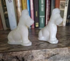 Milkglass Pair Scottish Terrier Figurines Miniature VINTAGE Scotties Milk Glass