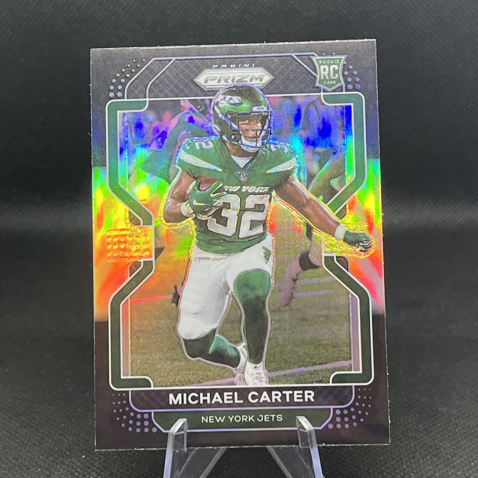 2021 Panini Chronicles Michael Carter #PB-20 FOOTBALL NY Jets Prizm Black Silver