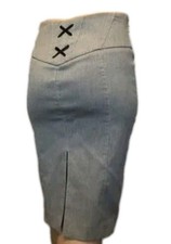 Nwt Express Design Studio Gray Pencil Skirt Lace Up - High Waist Size 2 70
