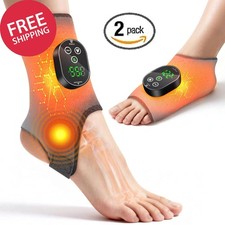 2 Pack Electric Foot Ankle Massager Pain Relief 6 Heat Levels, 3 Vibration Modes