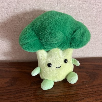 Green broccoli small plush toy, 6 inches tall, 5 inches across
