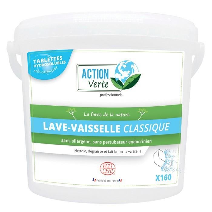 Tablettes lave-vaisselle Action verte pastilles écologiques cycle long seau 160