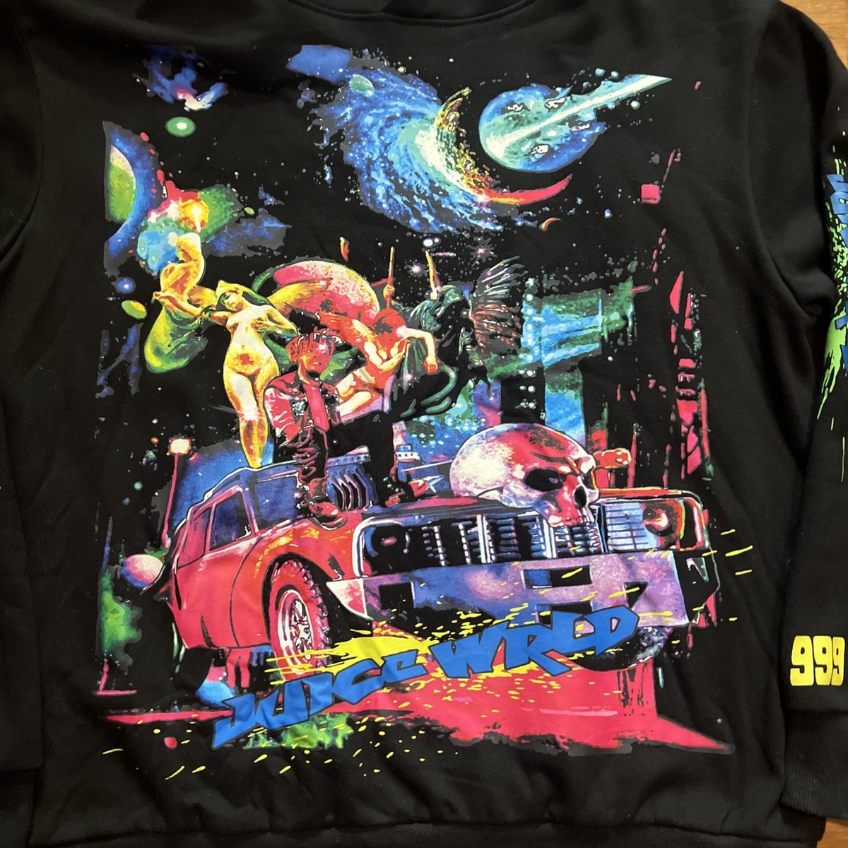 Juice WRLD スカジャン Lサイズ グラフィック Juice WRLD 999 x Vlone Cosmic Legends Never Die Hoodie Black Sz M