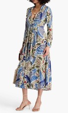 Farm Rio Macaw Flight Parrot Printed  Bird Floral  Maxi Dress Medium EUC