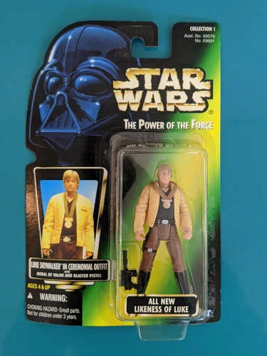 Kenner 1996 Star Wars POTF Luke Skywalker Ceremonial Outfit Green Card