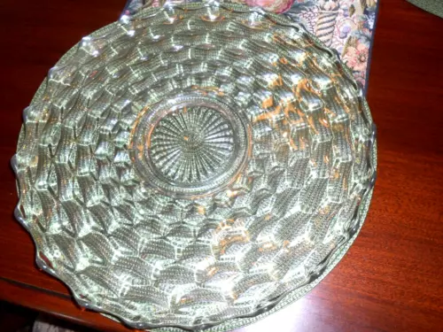 Vtg Fostoria American Lg Clear Glass Torte Plate 14in  Classic Serving Tray USA