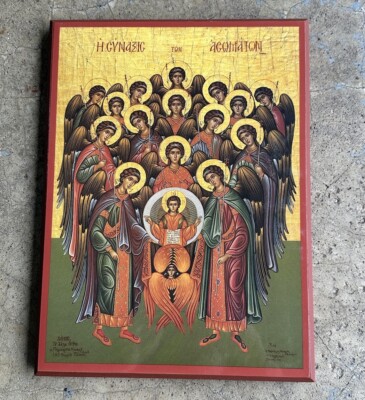 Wooden Icon Holy ARCHANGEL Assembly Angel Christ Orthodox Icon Soul Without Sin