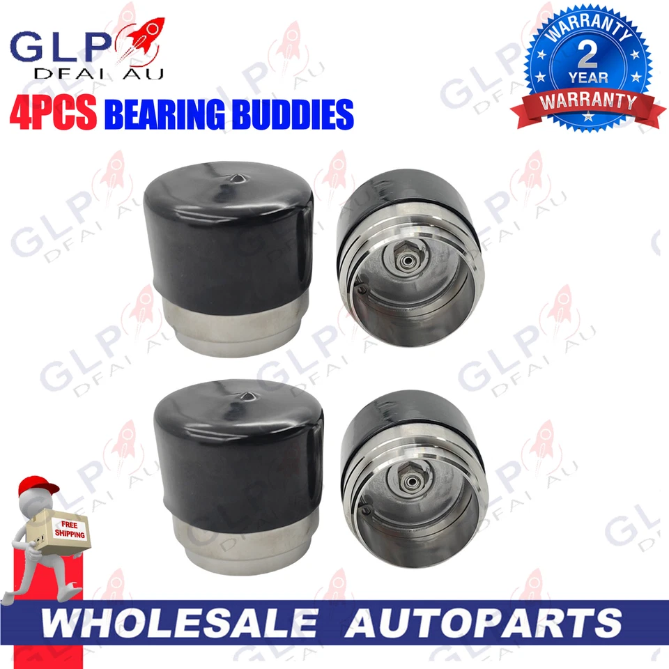 4x 45mm Bearing Buddies Cap Hub Protectors w/Dust Caps For Boat Caravan Trailer