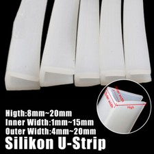 Silicone Rubber U Channel Edging Trim Seal Square U-Shaped Bumper Slot 1mm-15mm