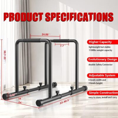 DE STOCK! Dip Barren Fitness Dip Station Parallettes Push Up Dip-Ständer 130KG