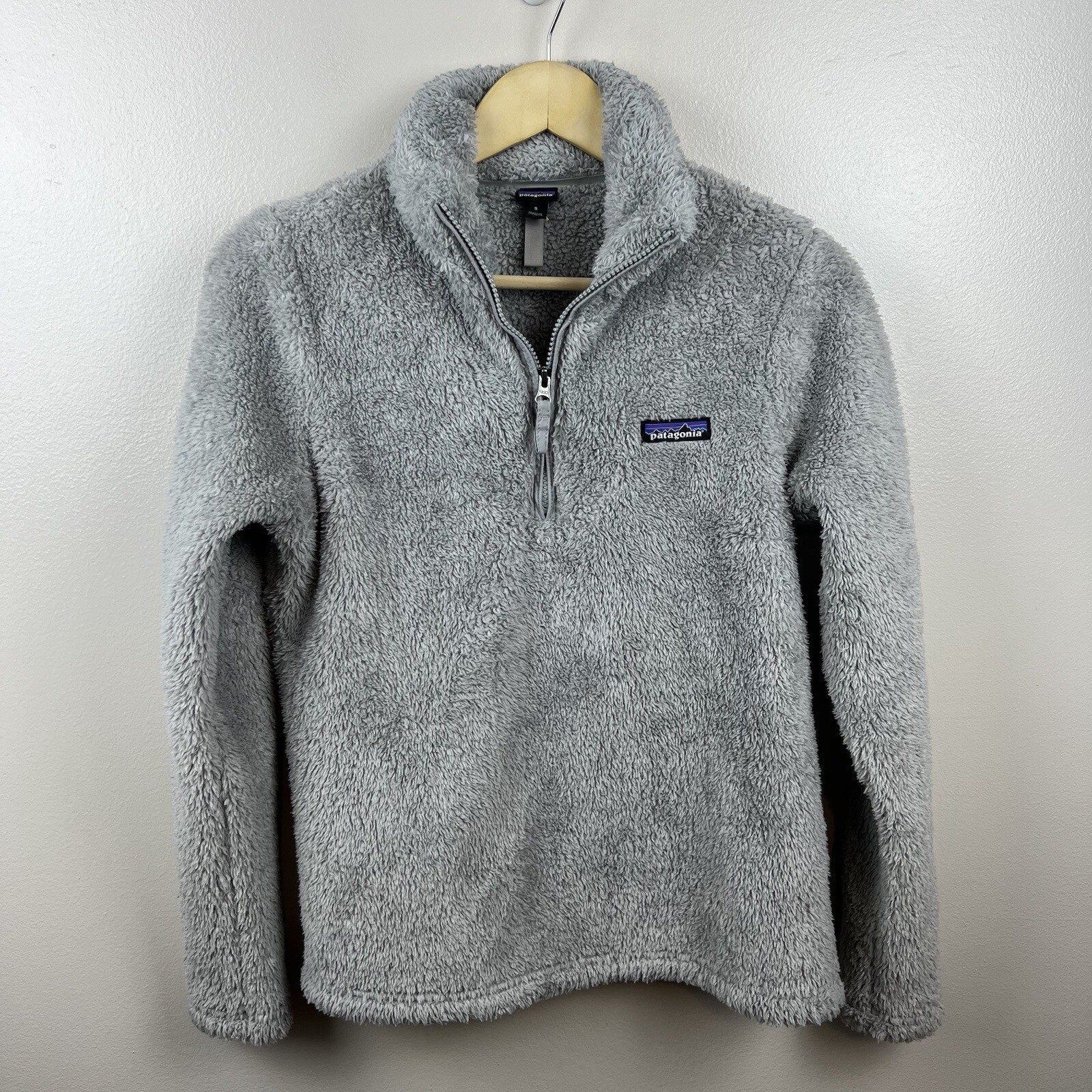 Sudadera de lana Patagonia Los Gatos 1/4 con cremallera para mujer pequeña gris senderismo