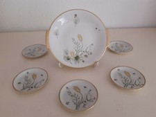 ღღ edles 6 tlg. Konfekt-Gebäck-Service- Teller mit Goldrand ღღ