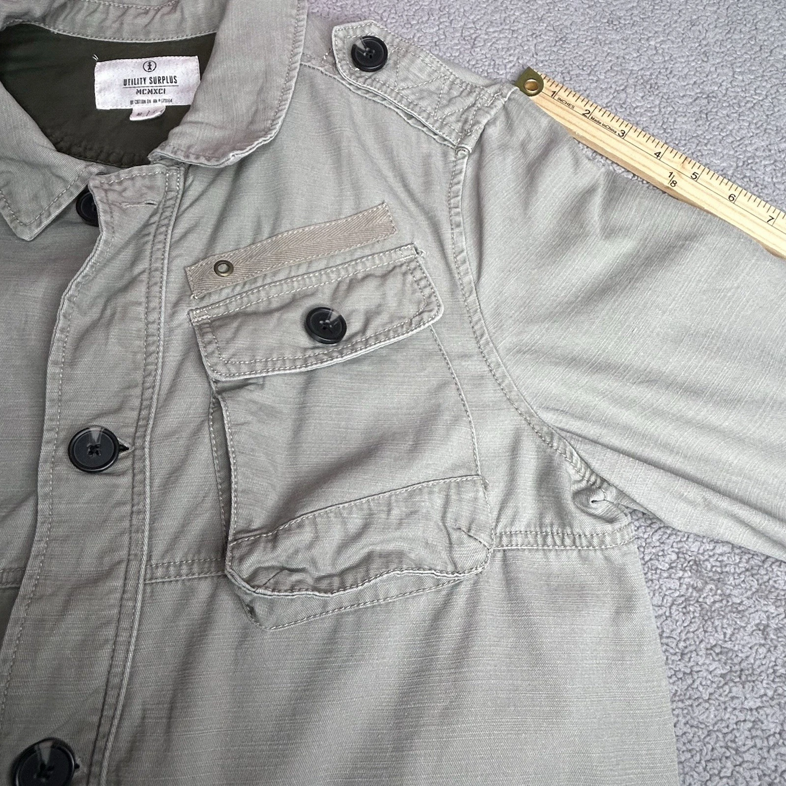 Cotton On Utility Surplus Jacket Mens Medium Harajuku Field Jacket Cargo Skull - product detail image 9