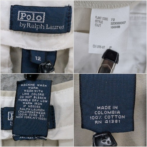 Polo Ralph Lauren Chino Pants Boys Beige Khaki Pleated Cotton Straight Leg Sz 12 - Picture 6 of 11