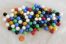 Bag of 95 Opaque Glass Marbles - Some Swirls - Age and Maker not Known Lot A