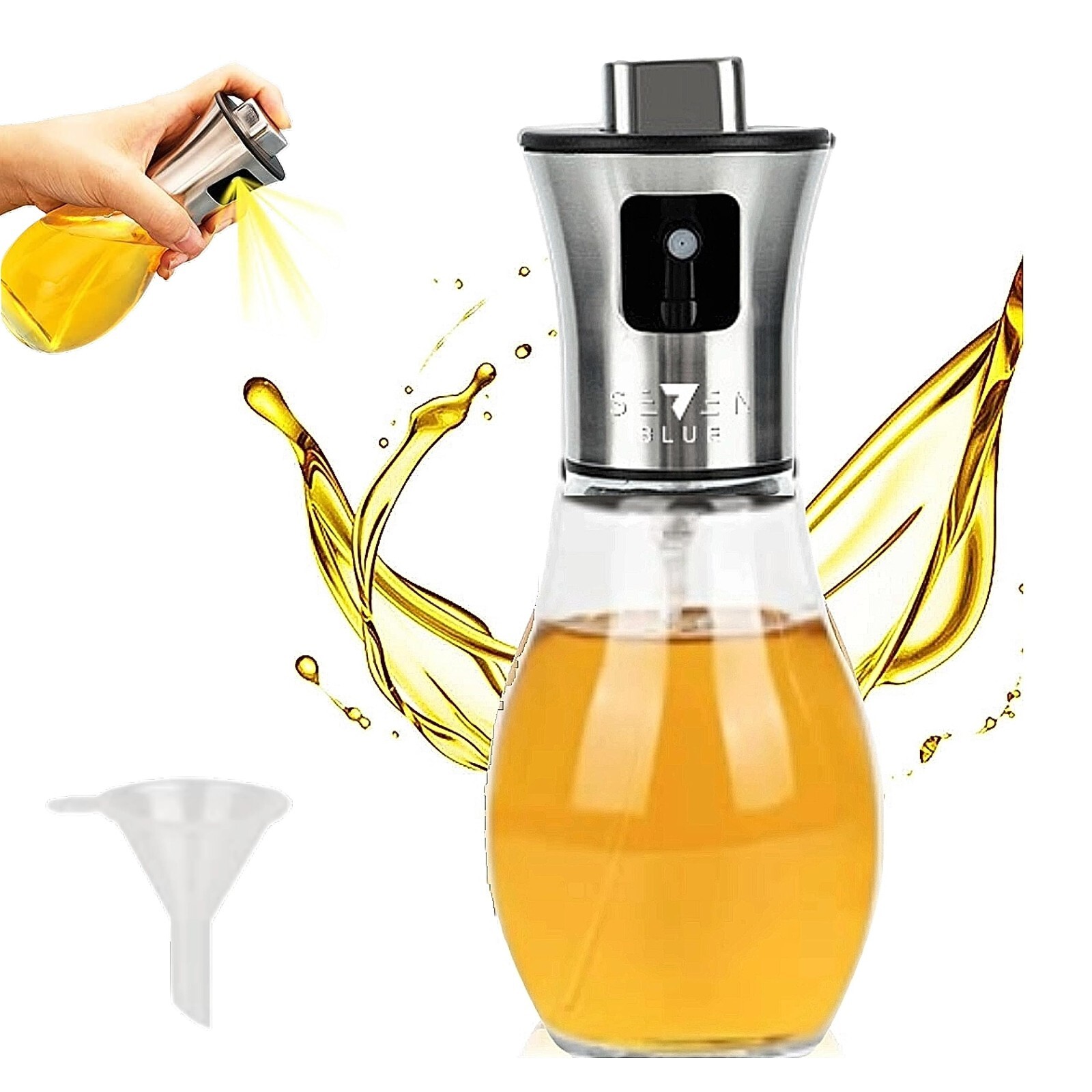 Öl Sprühflasche 200ml Edelstahl Ölsprüher zum Kochen Öl Sprühflasche für Salat